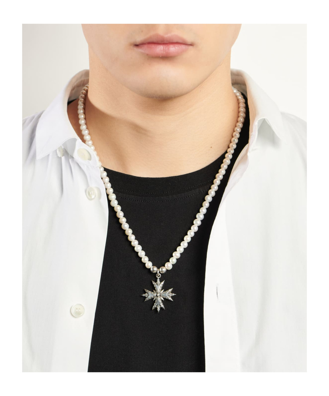 Emanuele Bicocchi Eb Crest Pearl Necklace In White