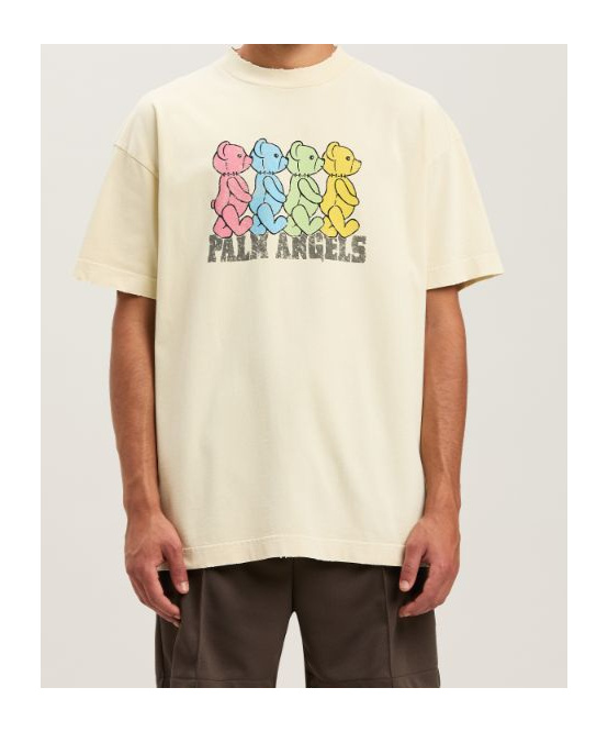 Shop Palm Angels Crossroads Bears Printed Crewneck T-shirt In White