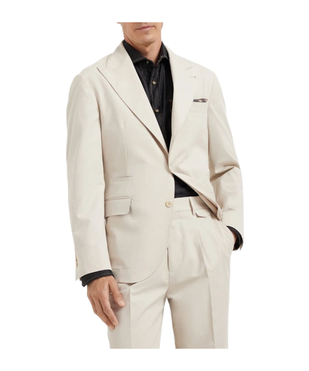 BRUNELLO CUCINELLI DECONSTRUCTED GABARDINE LARGE LAPELS BLAZER