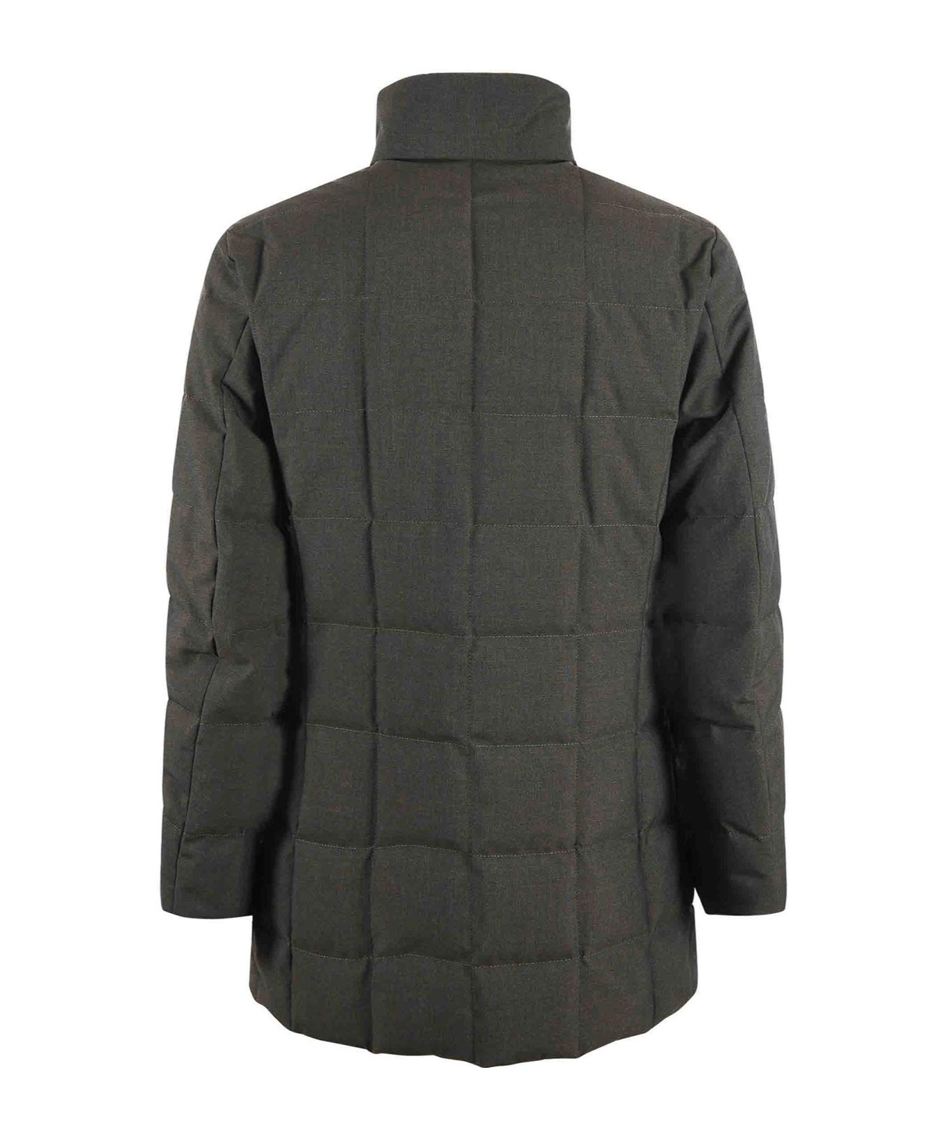 Fay Notched-collar Quilted Down Jacket In Black