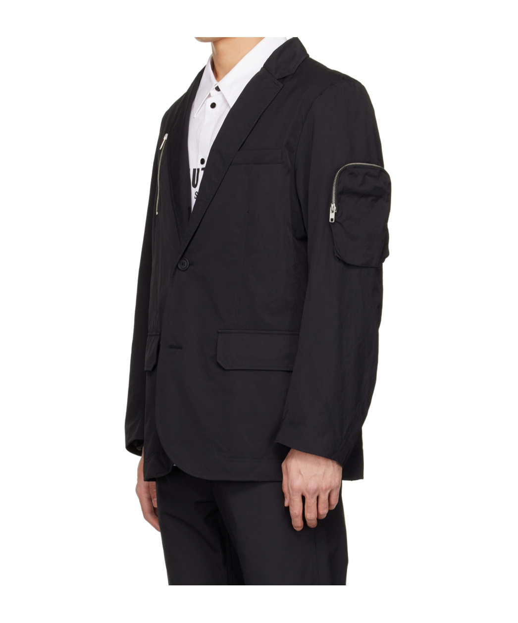 Helmut Lang Multi-pocket Single-breasted Blazer In Blue