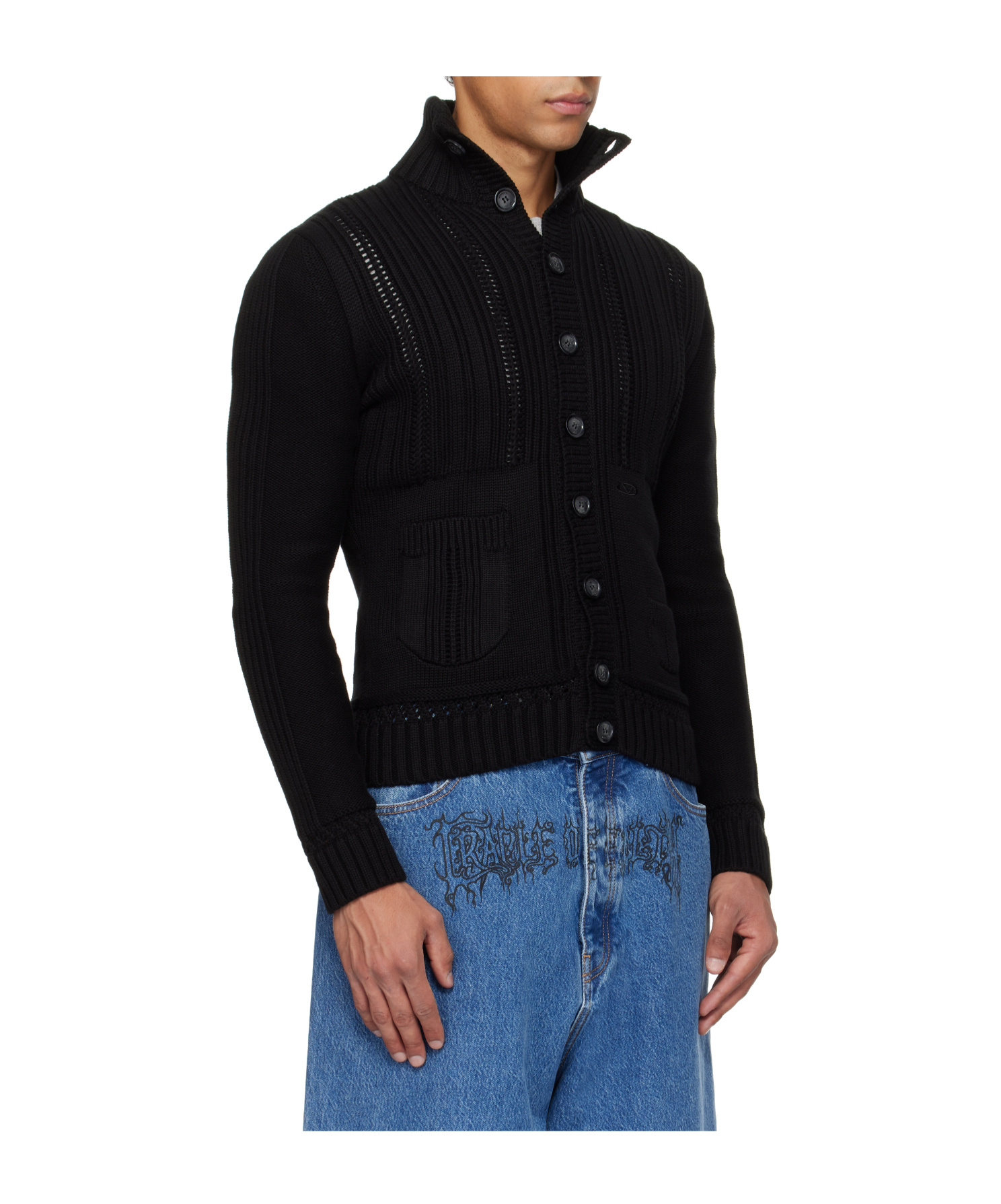 Vetements Cargo Cardigan In Black