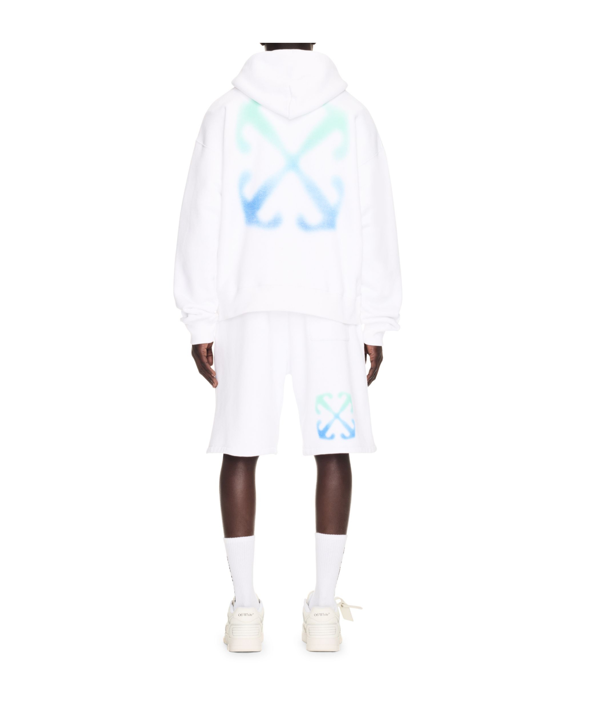 Off-white Arrow Skate Cotton Hoodie In White