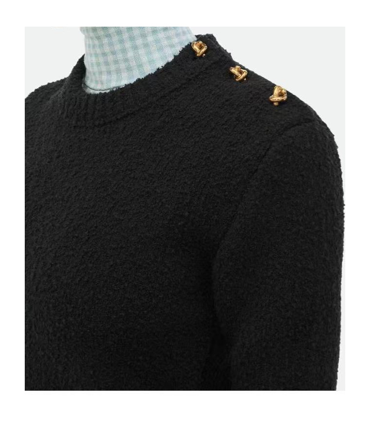 Bottega Veneta Wool Loop Sweater In Black