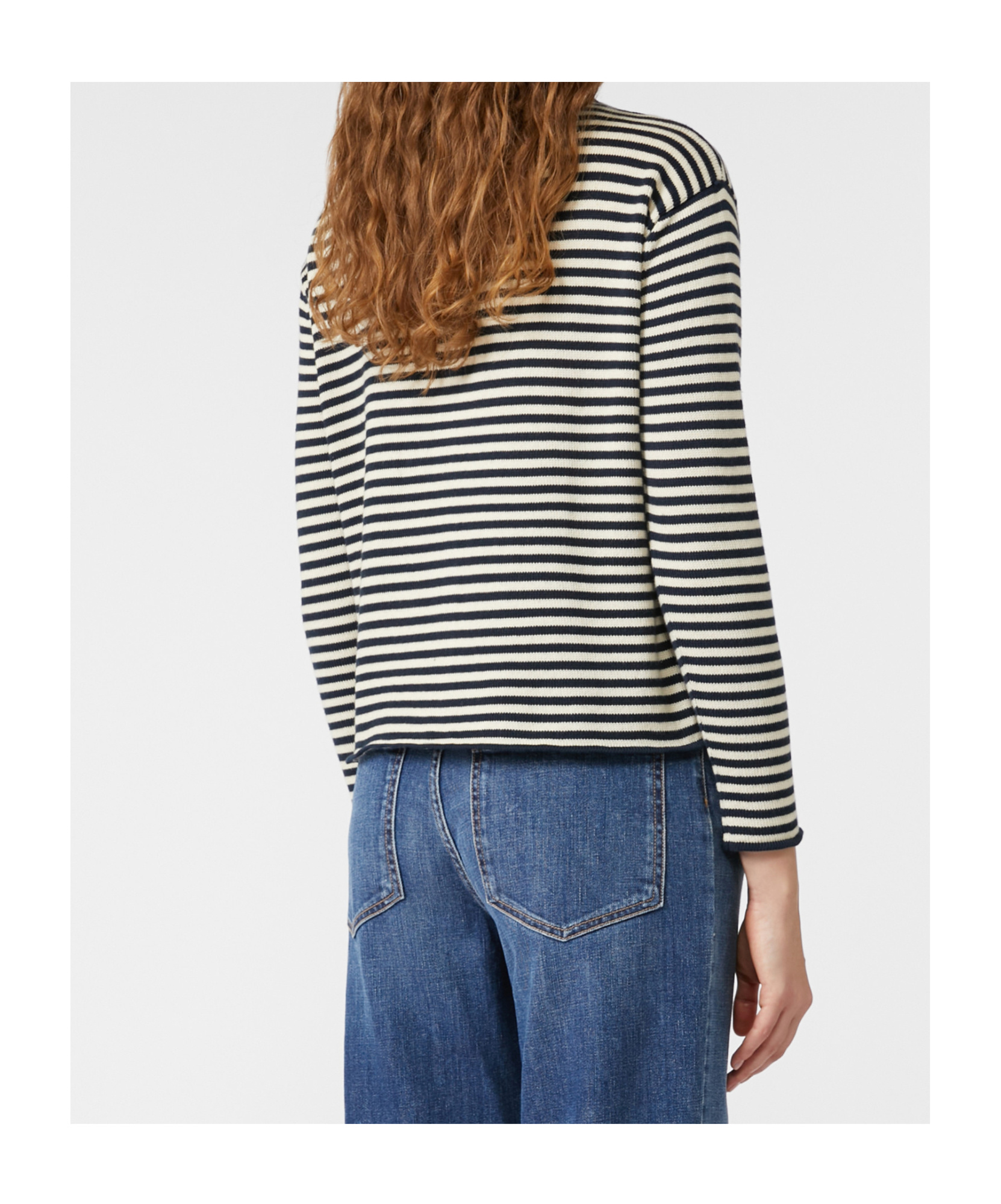 Weekend Max Mara Eritea Stripe Cotton Cardigan In Black