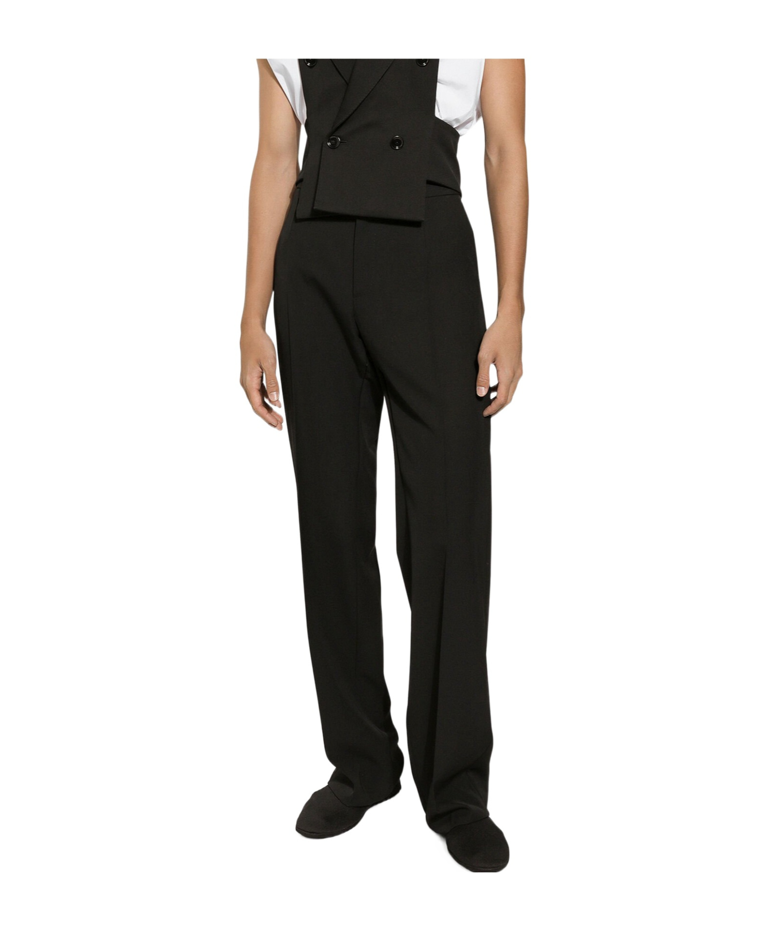 Dolce & Gabbana Pressed-crease Tailored-cut Trousers In Black