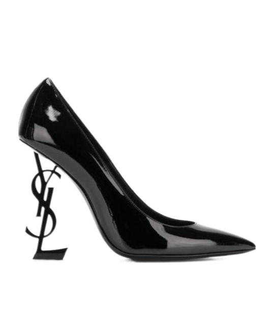 Saint Laurent Ysl Opyum Patent Leather Pumps In Black