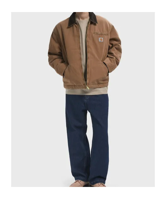 Carhartt Og Detroit Corduroy-collar Jacket In Brown
