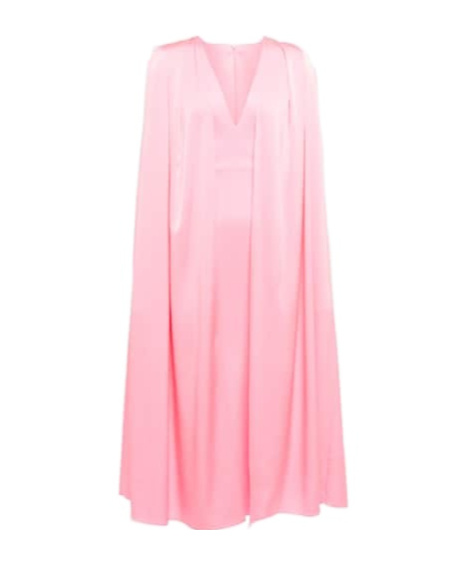 Alex Perry Crepe Shawl Midi Dress In Pink