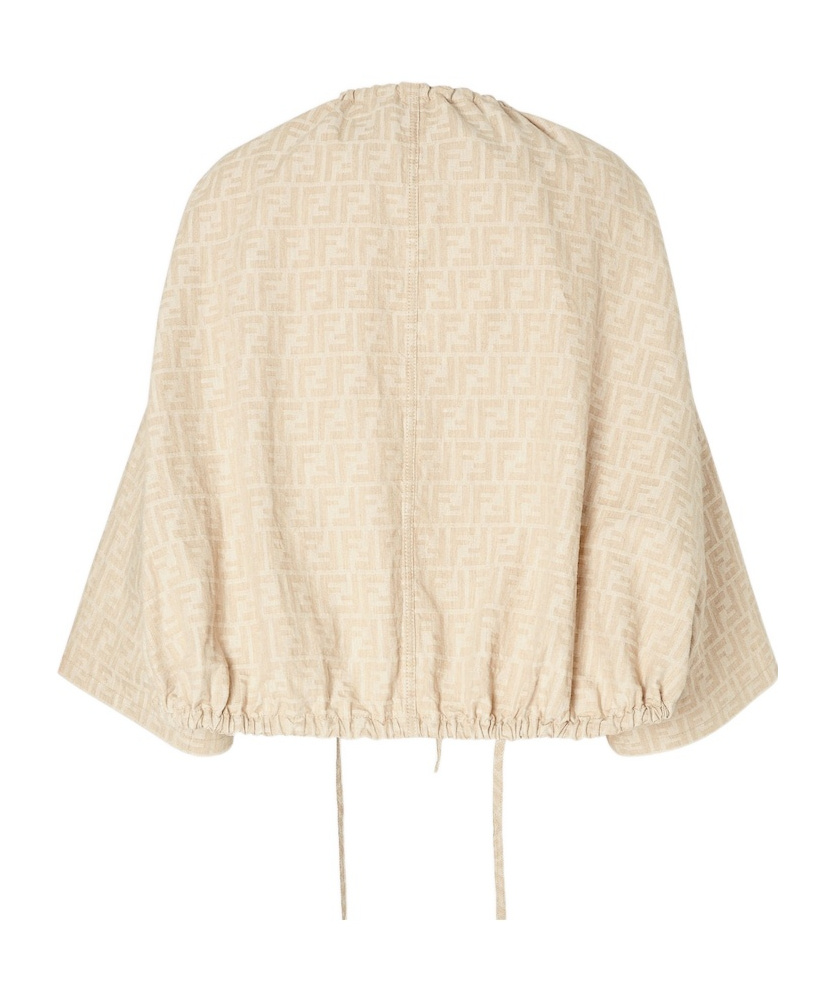 Fendi Women Ff Cotton And Linen Jacket In Neutral