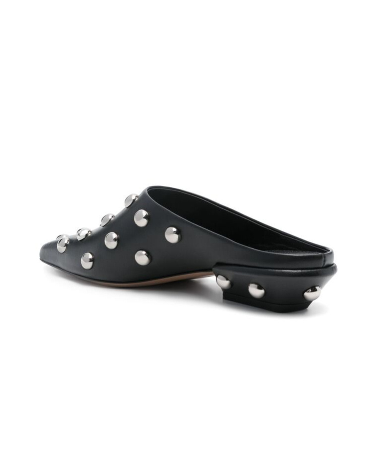 Paris Texas Studded Pointed Toe Mule In Black