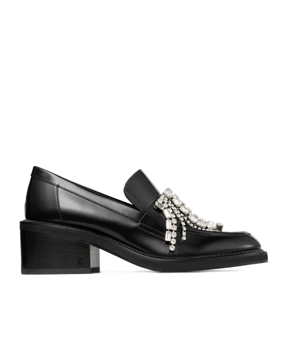 Jimmy Choo 50mm Tylor Crystal-embellished Loafer Pumps In Black