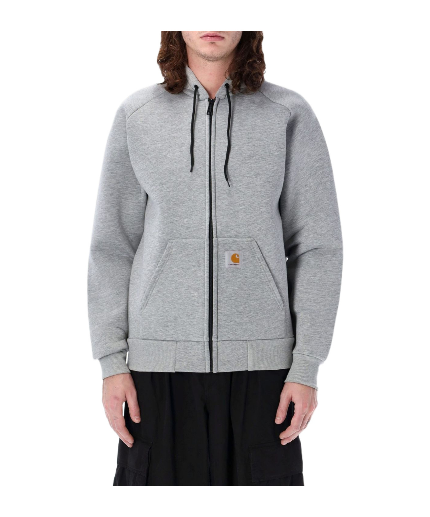 Carhartt Car-lux Logo-patch Jacket In Gray