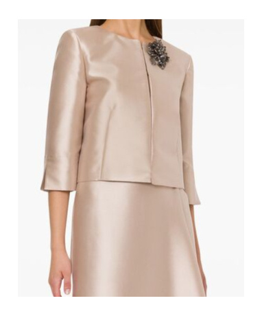 Alberta Ferretti Long-sleeved Casual Jacket In Nude