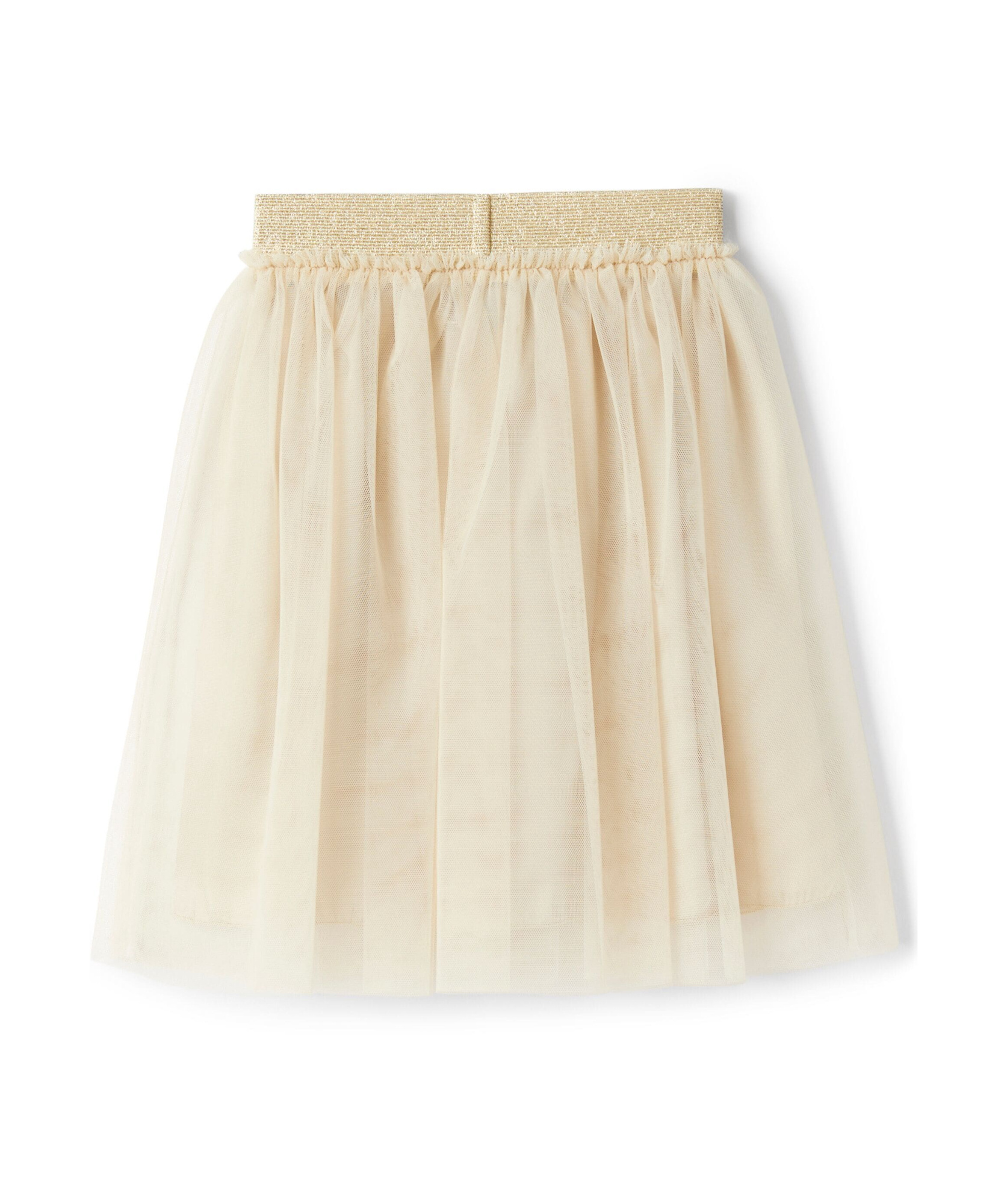 Il Gufo Glitter-waistband Tulle Skirt In Nude