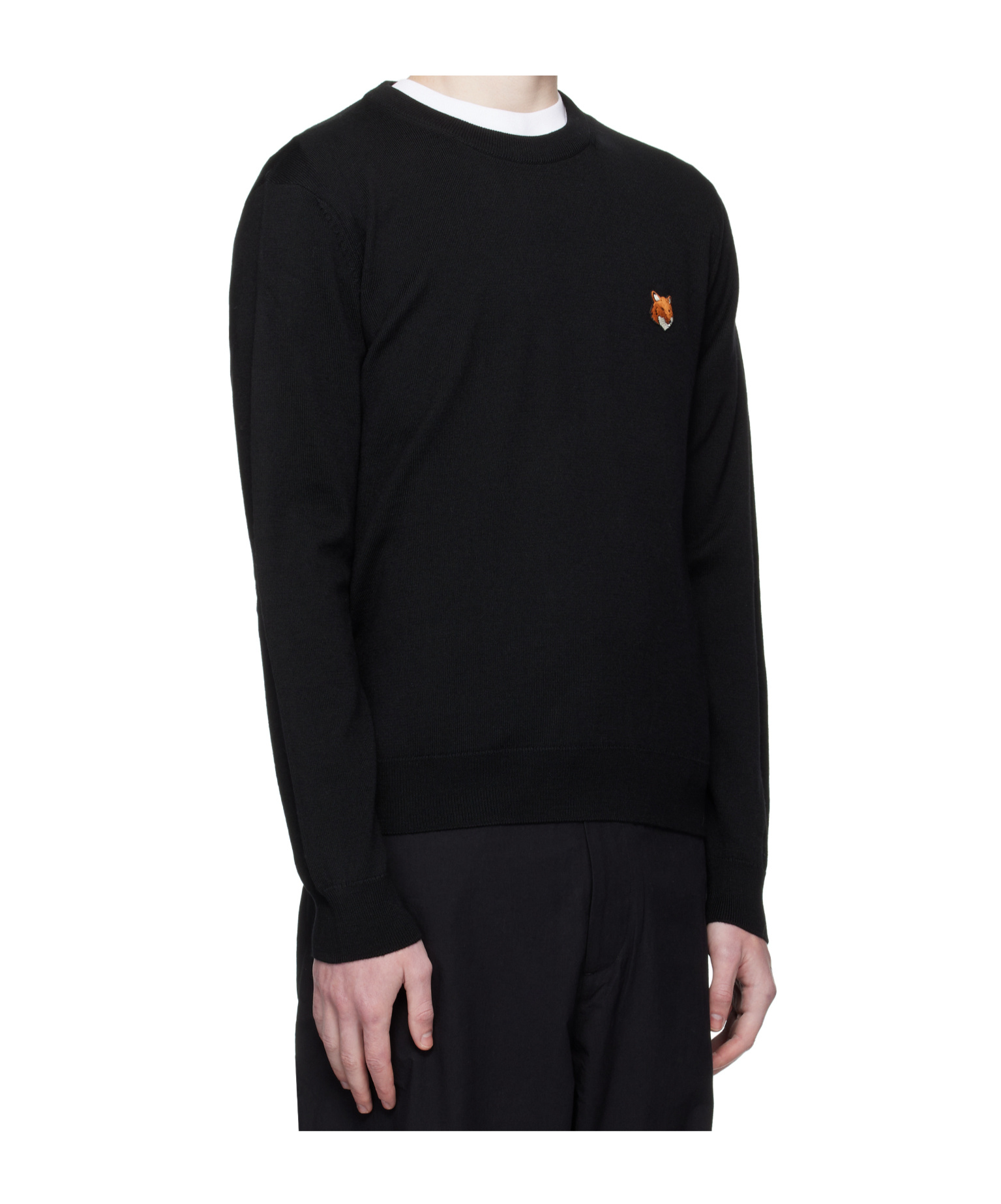 Maison Kitsuné Cotton Sweatshirt Featuring Fox Head Design In Black