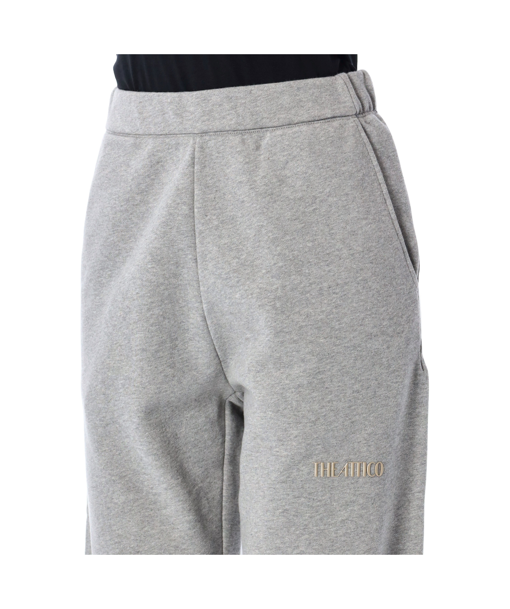 Attico Penny Logo-appliqué Cotton Track Pants In Gray