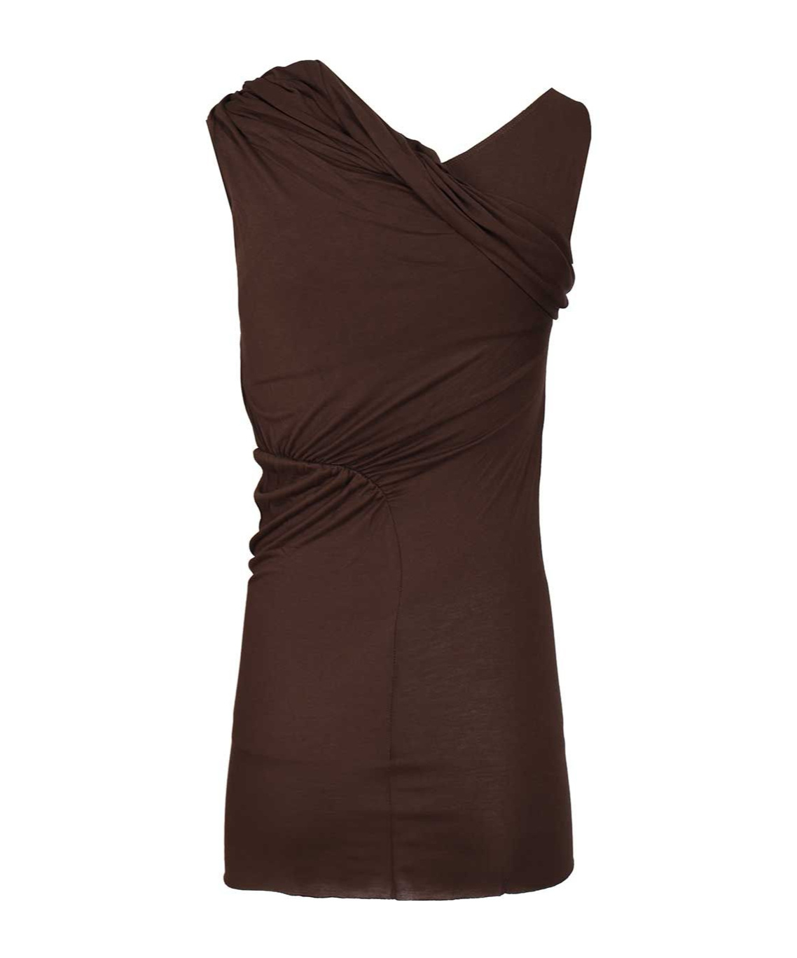 Rick Owens Lilies Sahara Ruched Top In Brown