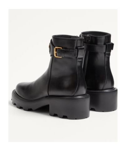 Valentino Garavani Vlogo Signature Ankle Boot In Calfskin 55mm Woman Black 40.5 In Black
