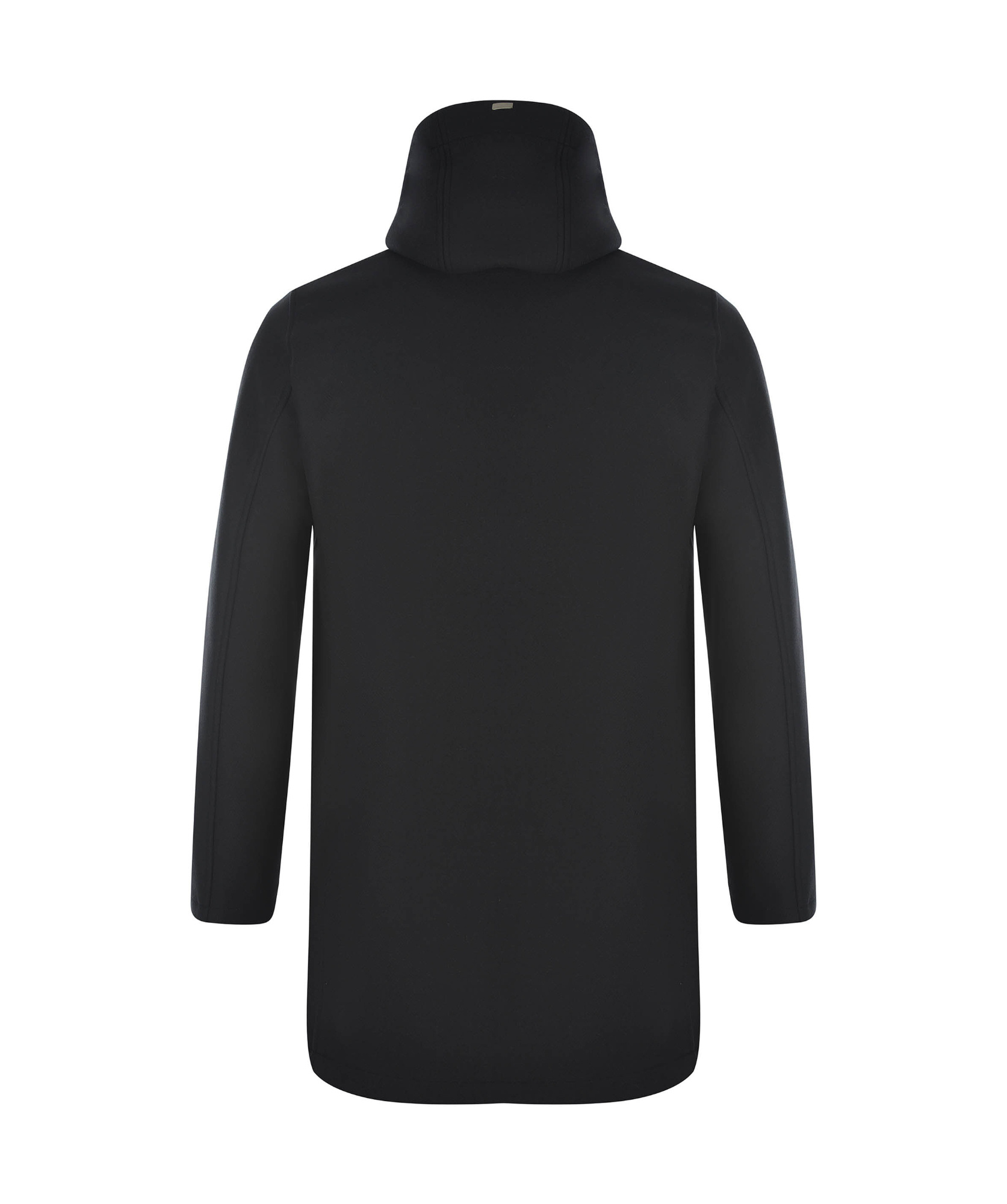 Herno Long Scuba Jacket With Hood And Side Zip Pockets In Black