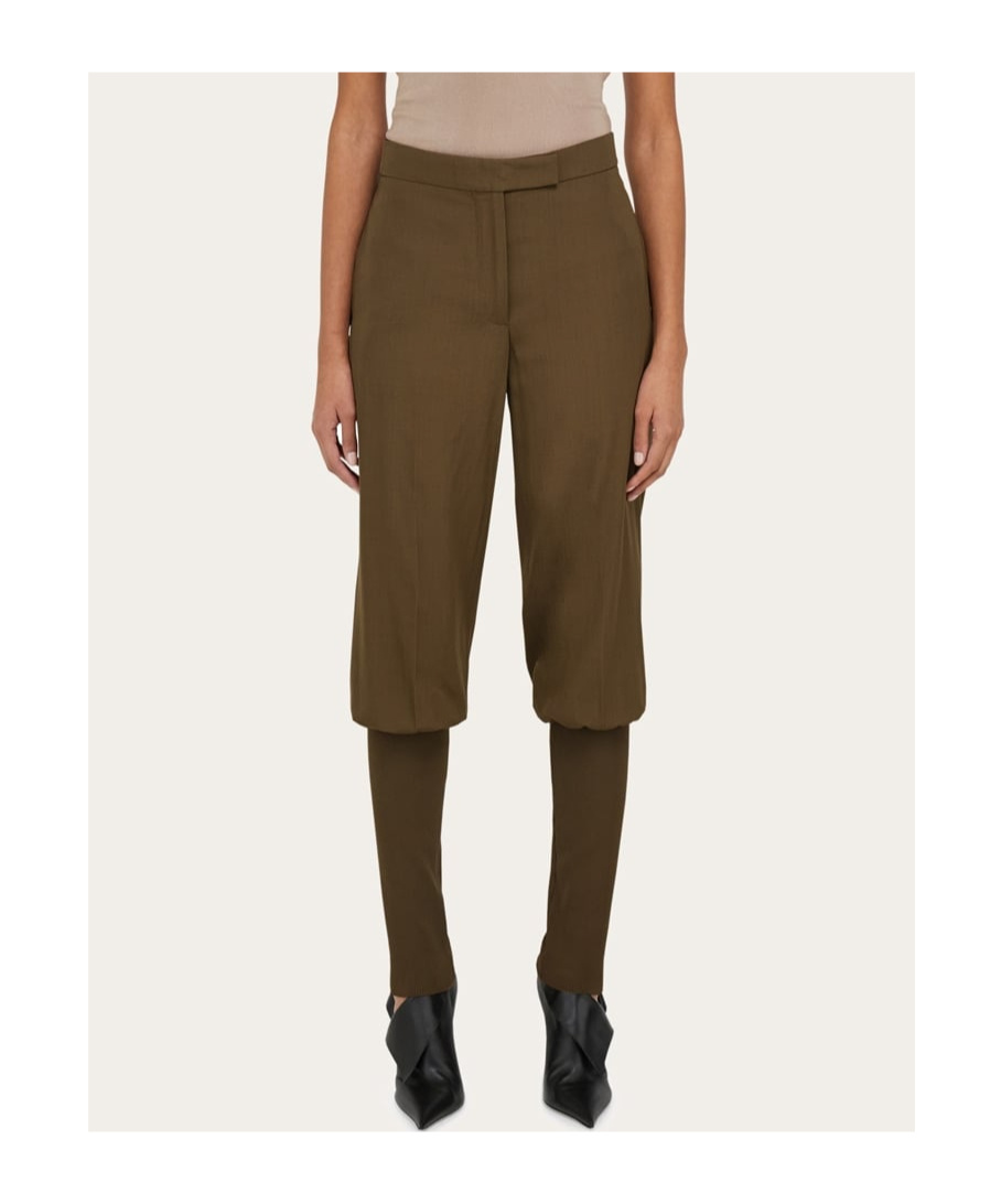 Ferragamo Tailored Trousers In Lead