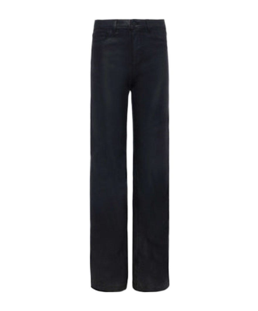 L'agence Clayton Coated Wide-leg Jean In Black