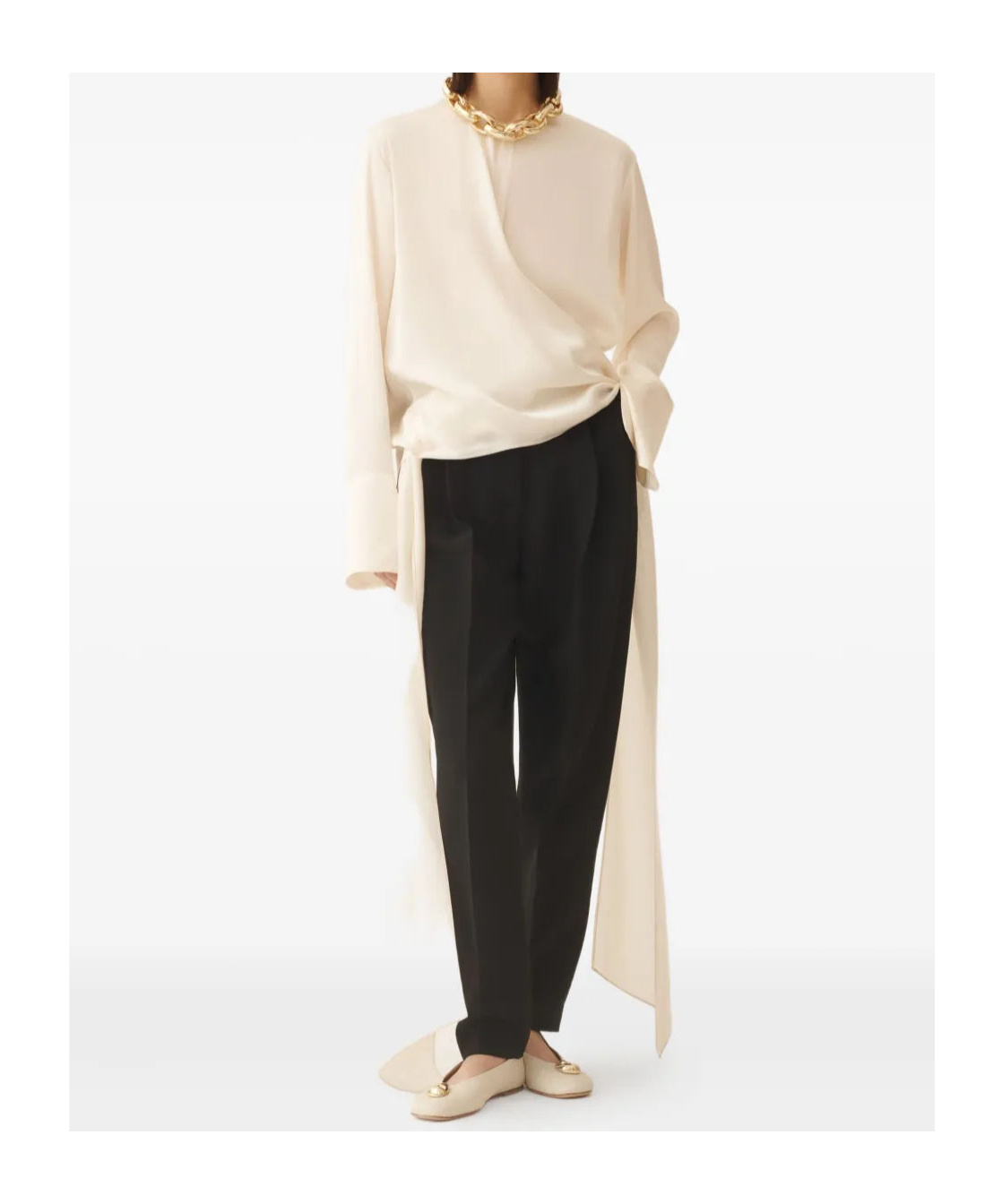 Fabiana Filippi Wrap-tie Silk Blouse In White