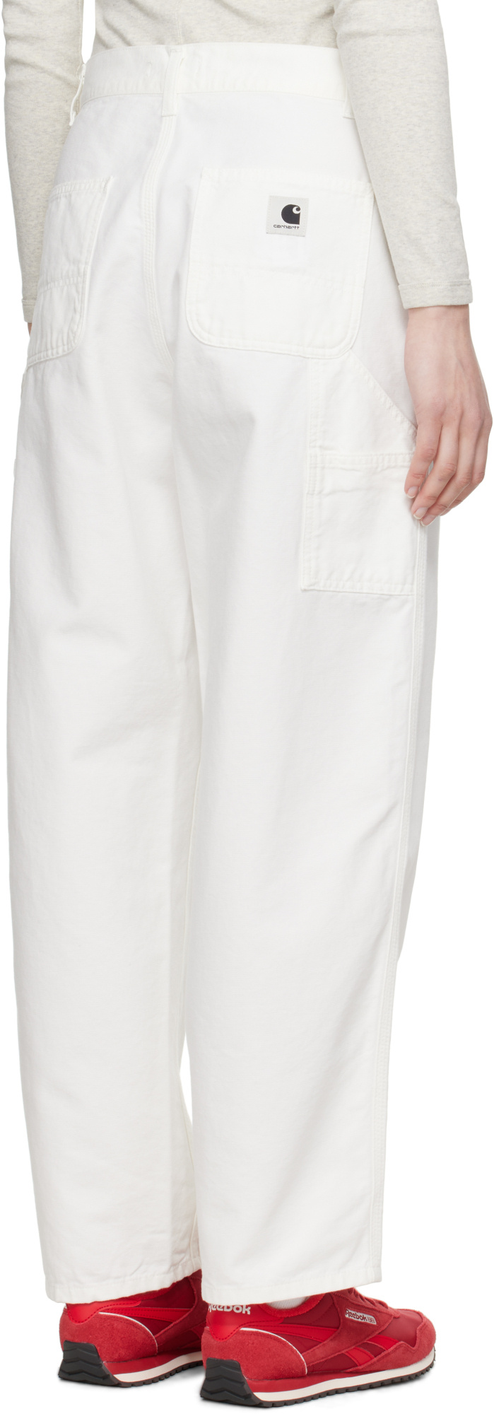 Carhartt Off-white Brandon Single Knee Trousers In Wax Color (washed)