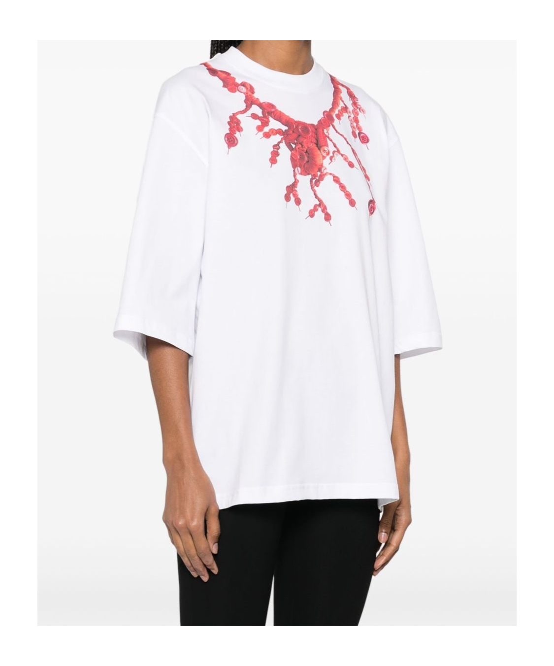 Moschino X Judy Blame Necklace-print Crewneck T-shirt In White