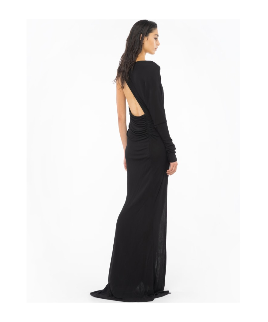Pinko Crepe Interlock Mermaid Dress In Black