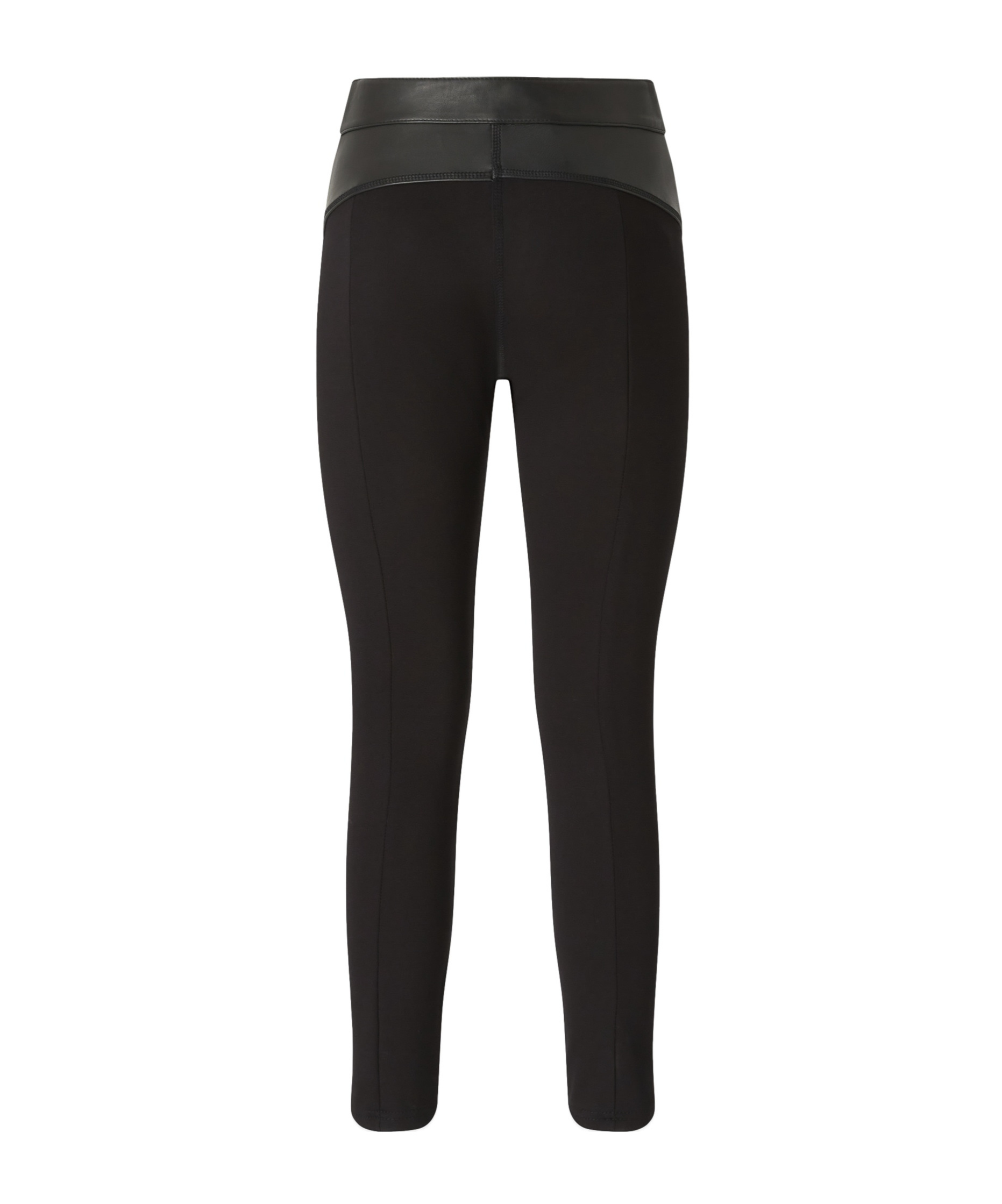 Pinko Leather And Stretch Fabric Trousers In Black