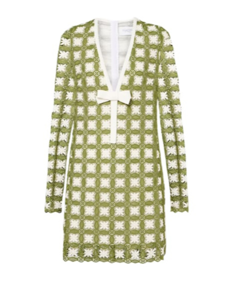 Giambattista Valli Open-knit Minidress In Green