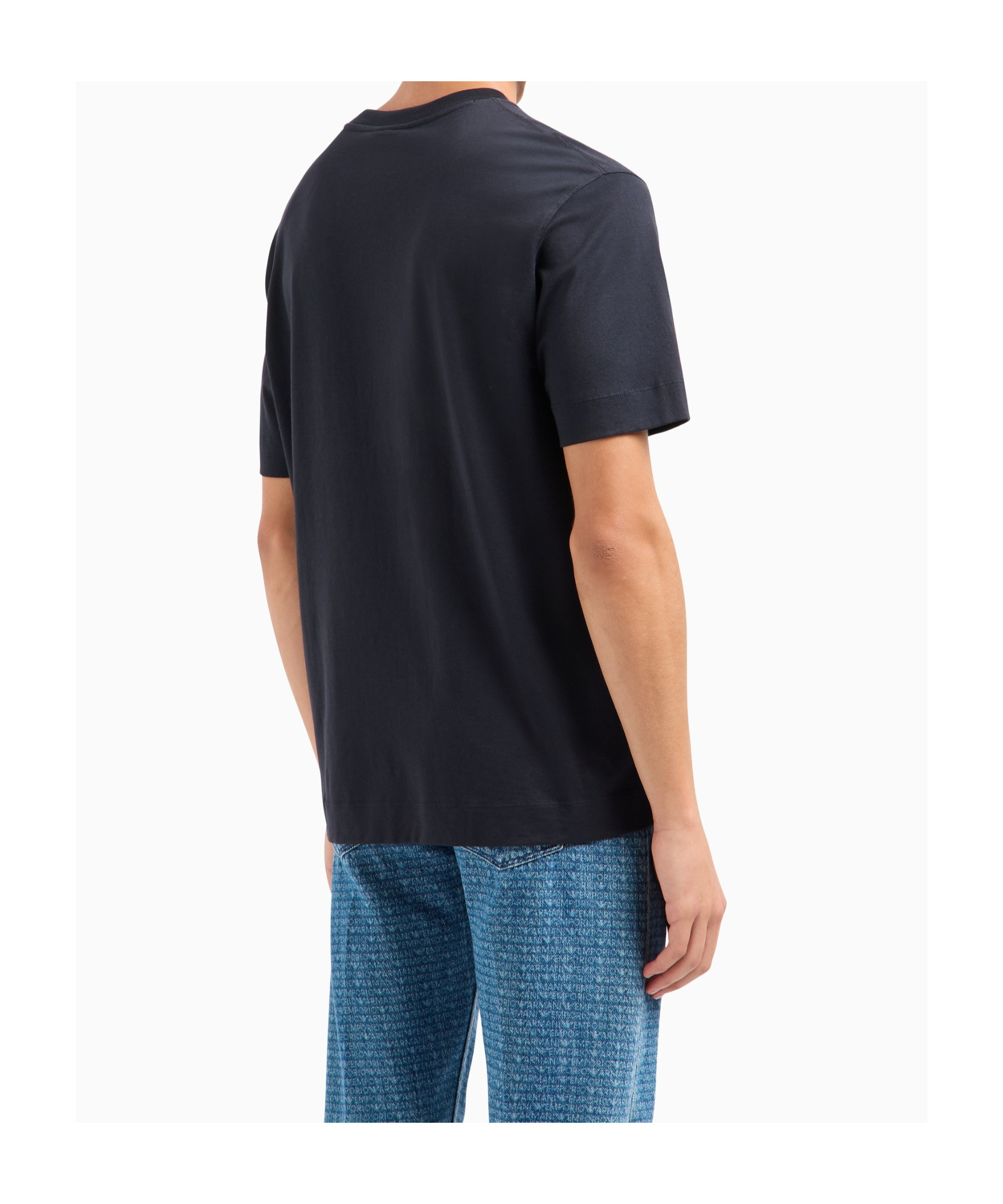 Emporio Armani Logo Cotton T-shirt In Black