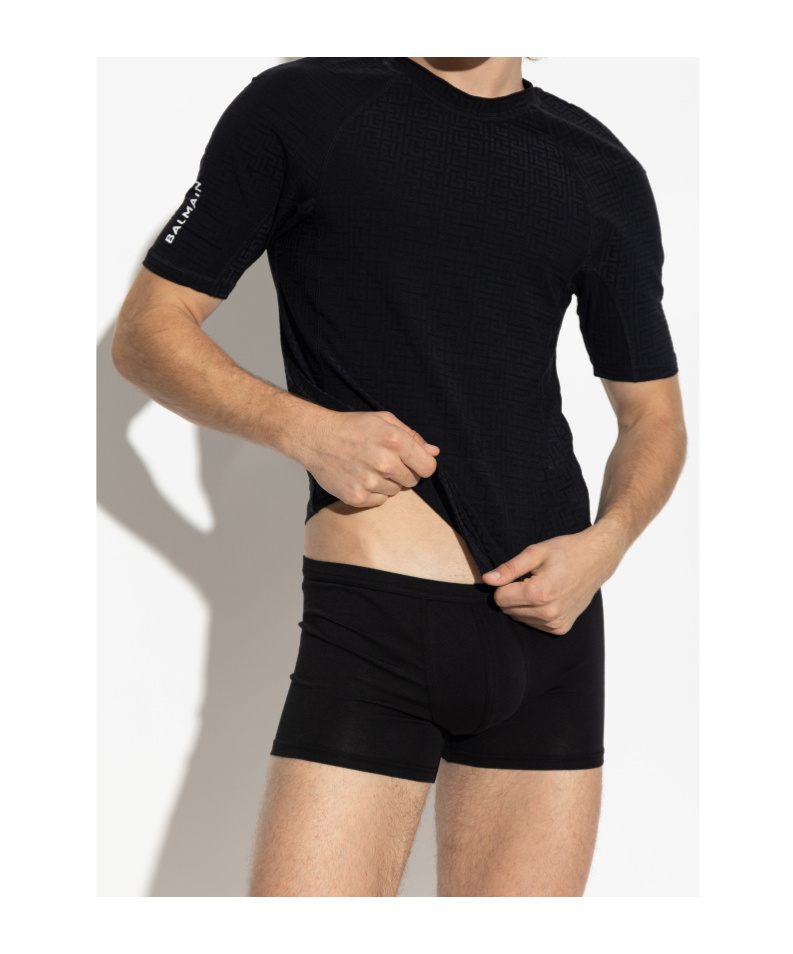 Balmain Crew Neck T-shirt In Black