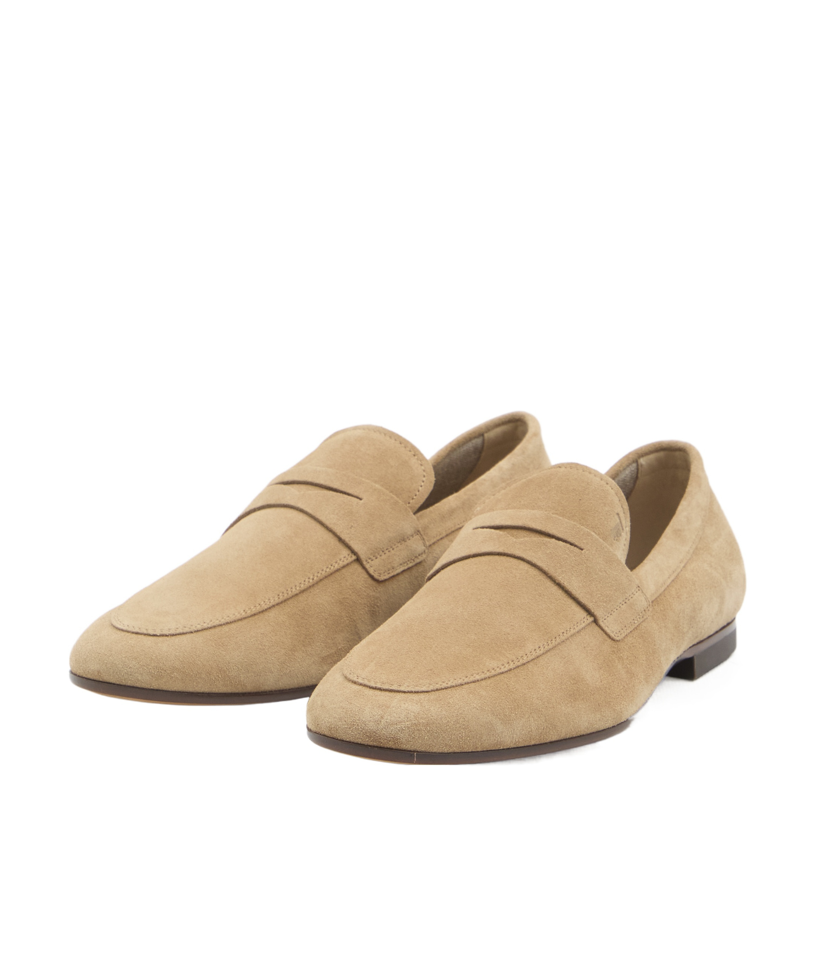 Tod's Round Head Loafer Shoes In Nude