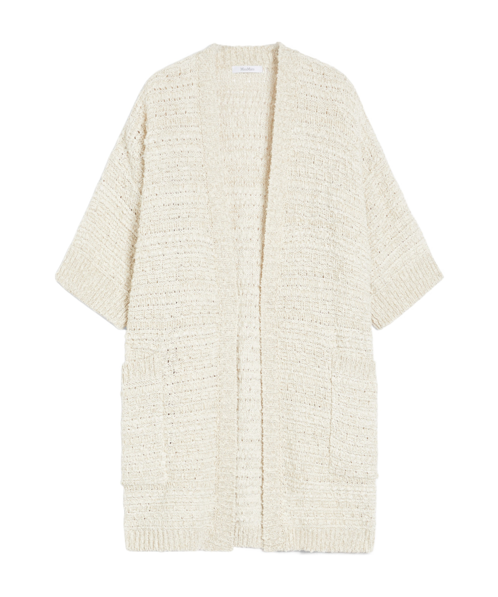 Max Mara Short-sleeved Cardigan In White
