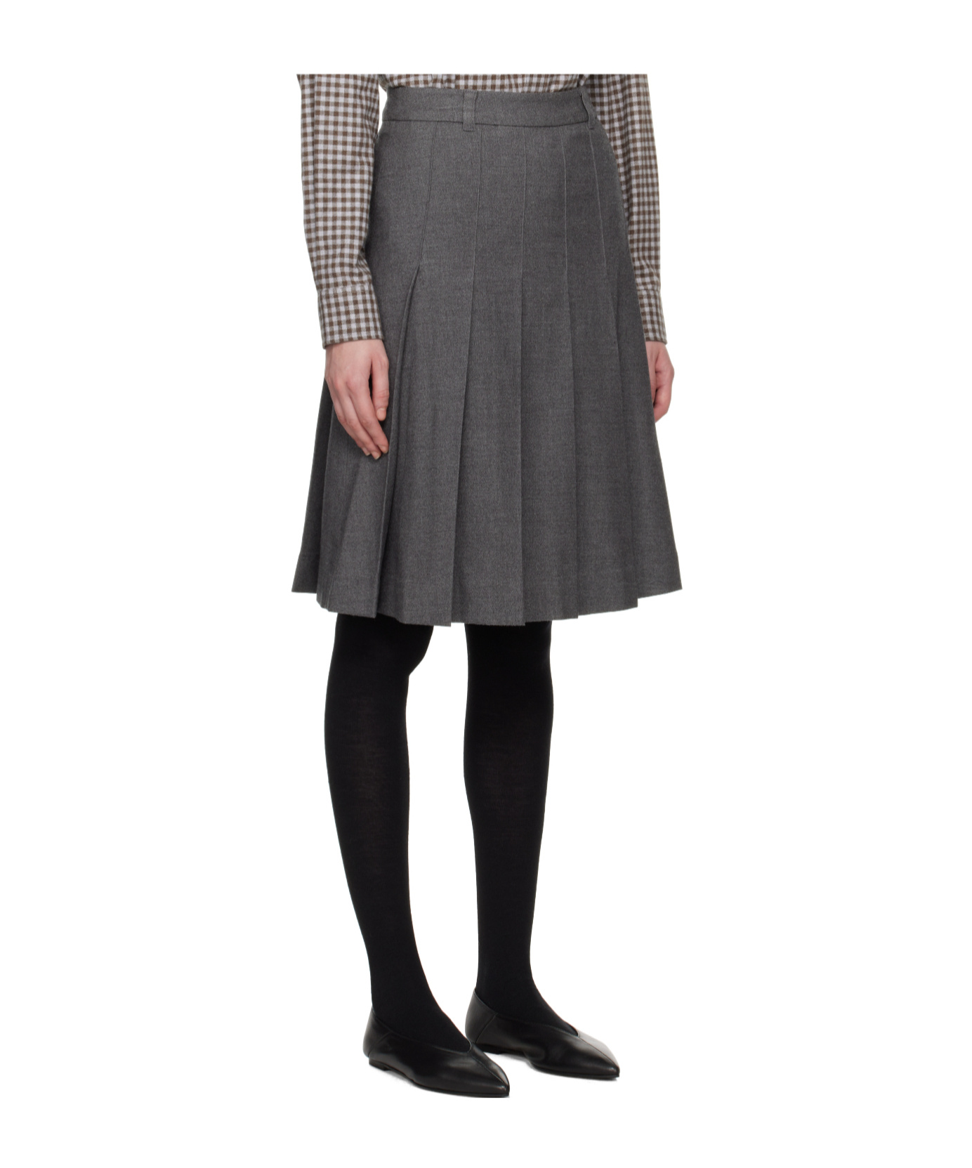 Dunst Flannel Pleats Midi Skirt