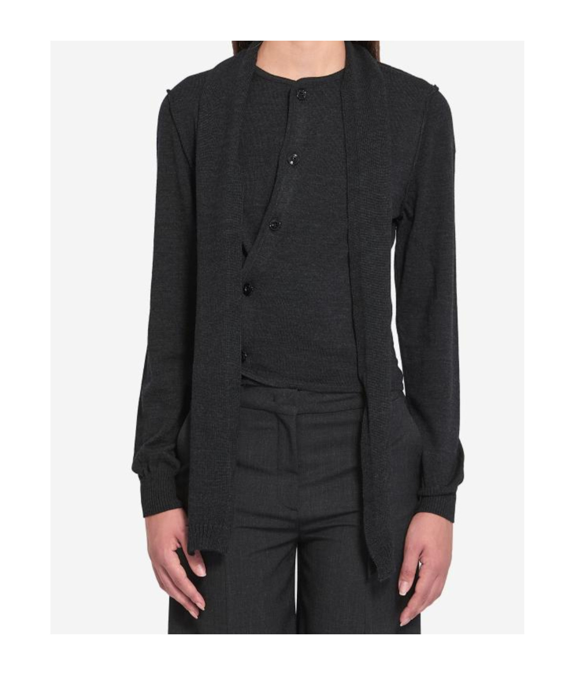 Lemaire Twisted Cardigan With Scar Anthracite In Blue