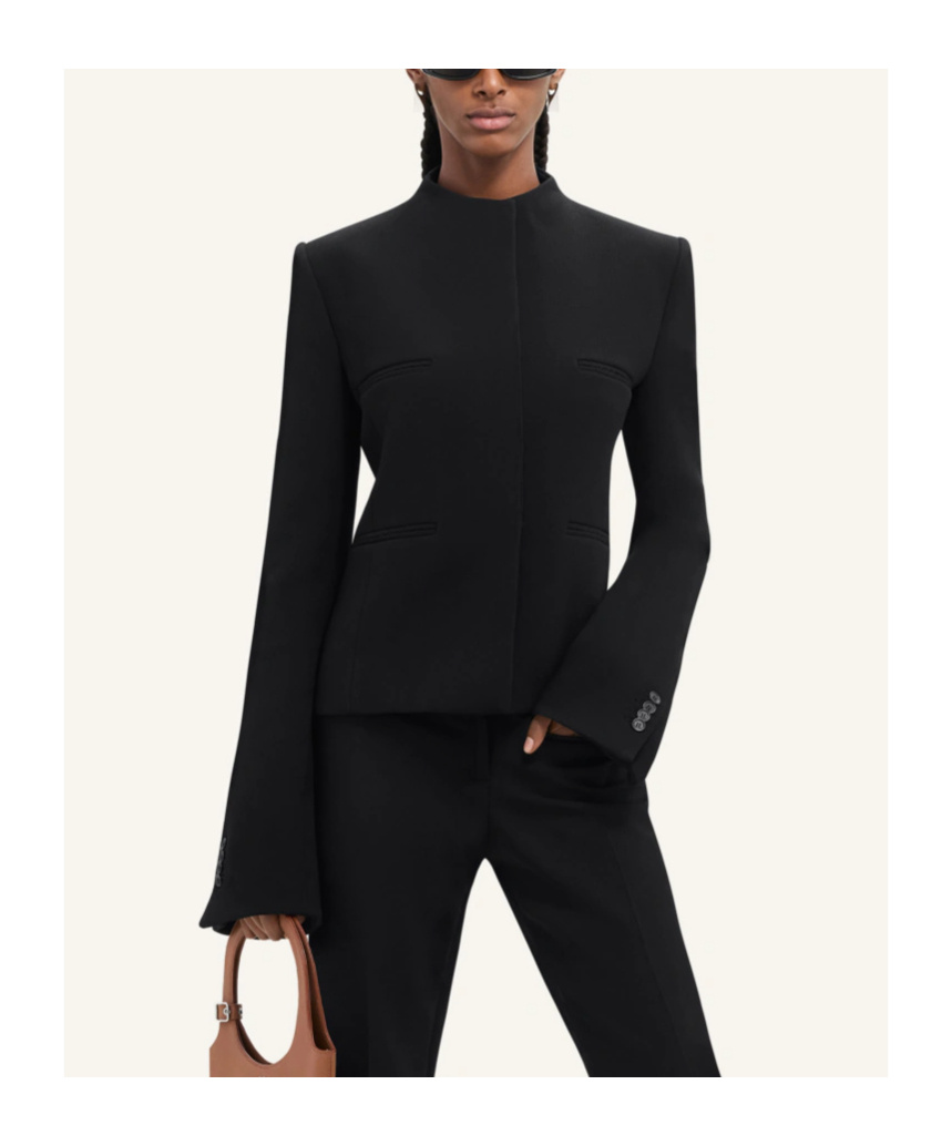 Shop Courrèges Heritage Concealed-fastening Crepe Jacket In Black
