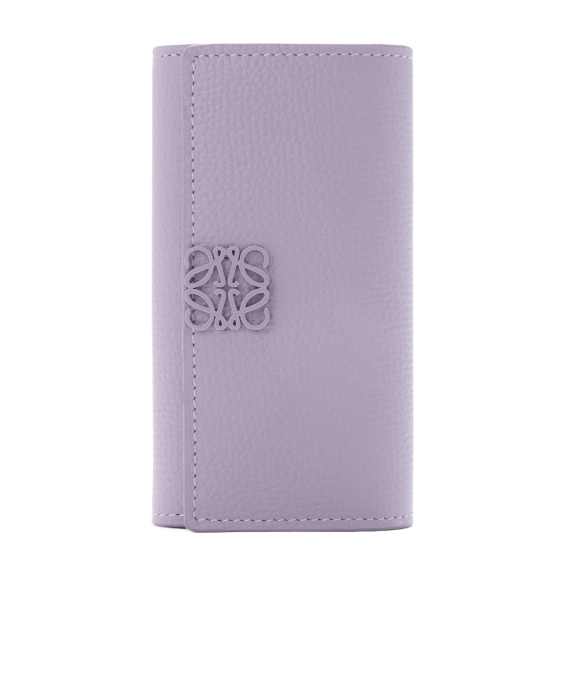 Loewe Anagram Key Case In Pebble Grained Calfskin In Purple