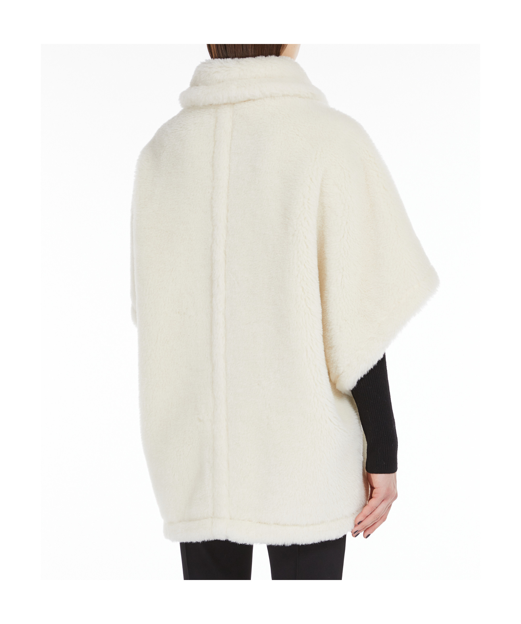 Max Mara Teddy Cape Coat In White