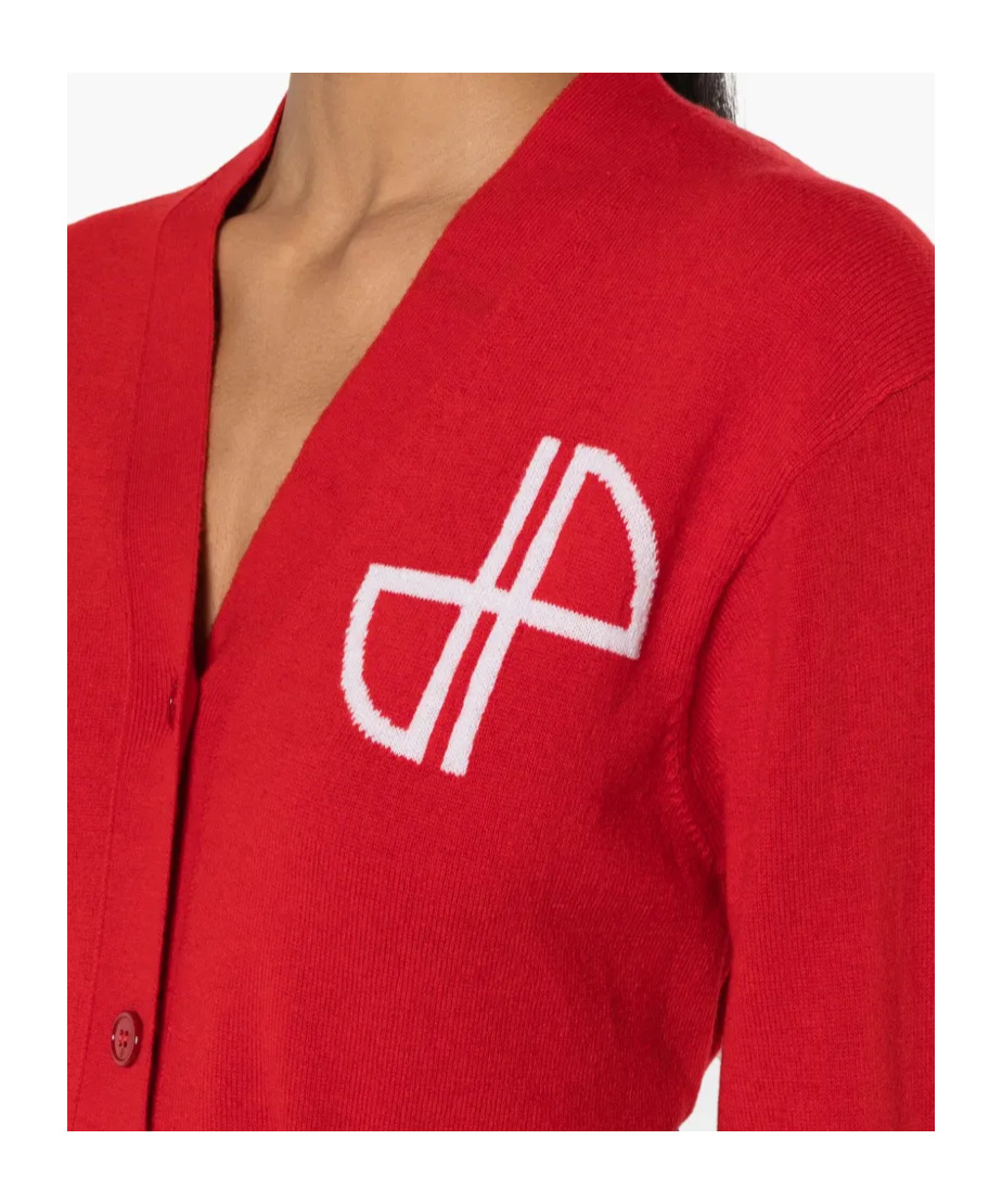 Patou Logo Intarsia Sweater In Red