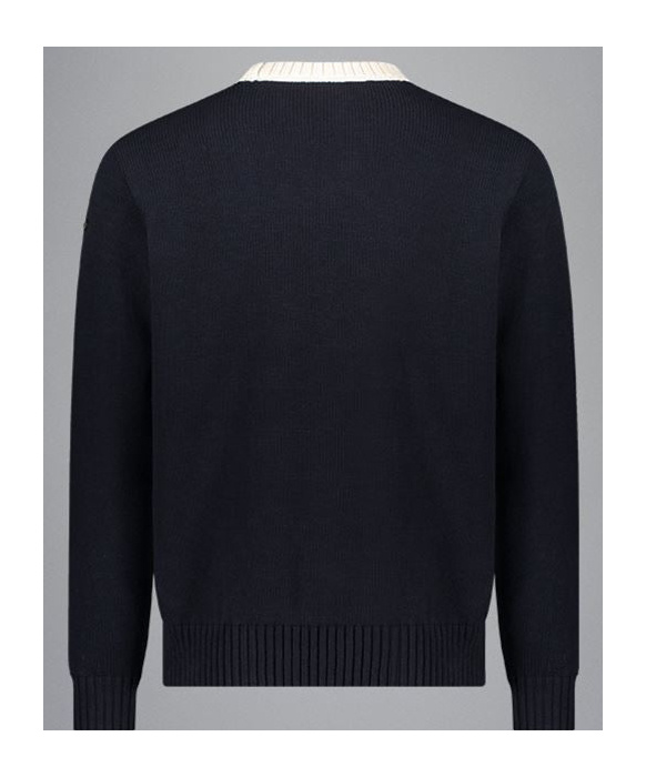 Paul & Shark Two-tone Ribbed Jumper In White