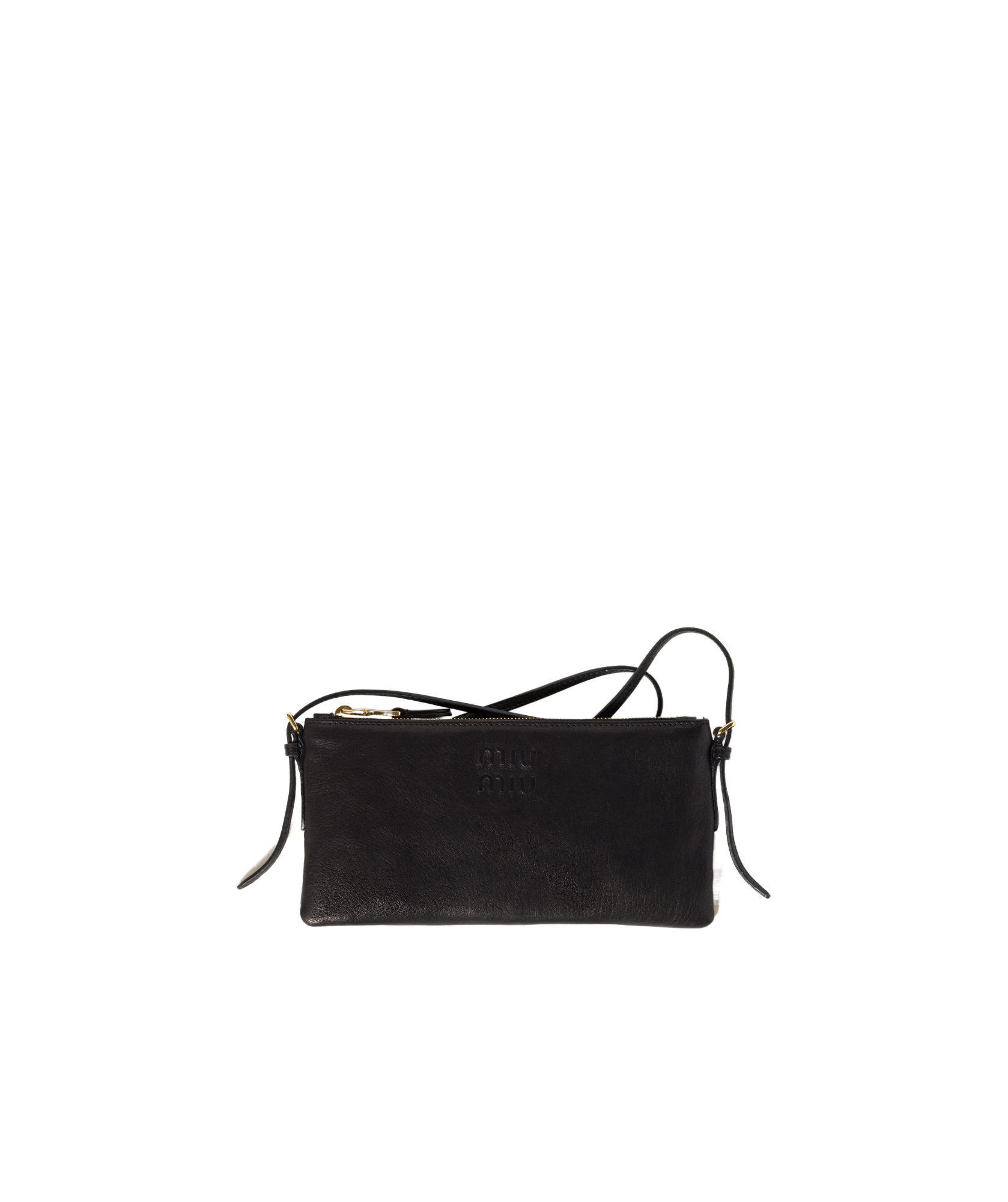 Miu Miu Nappa Leather Mini Pouch In Black