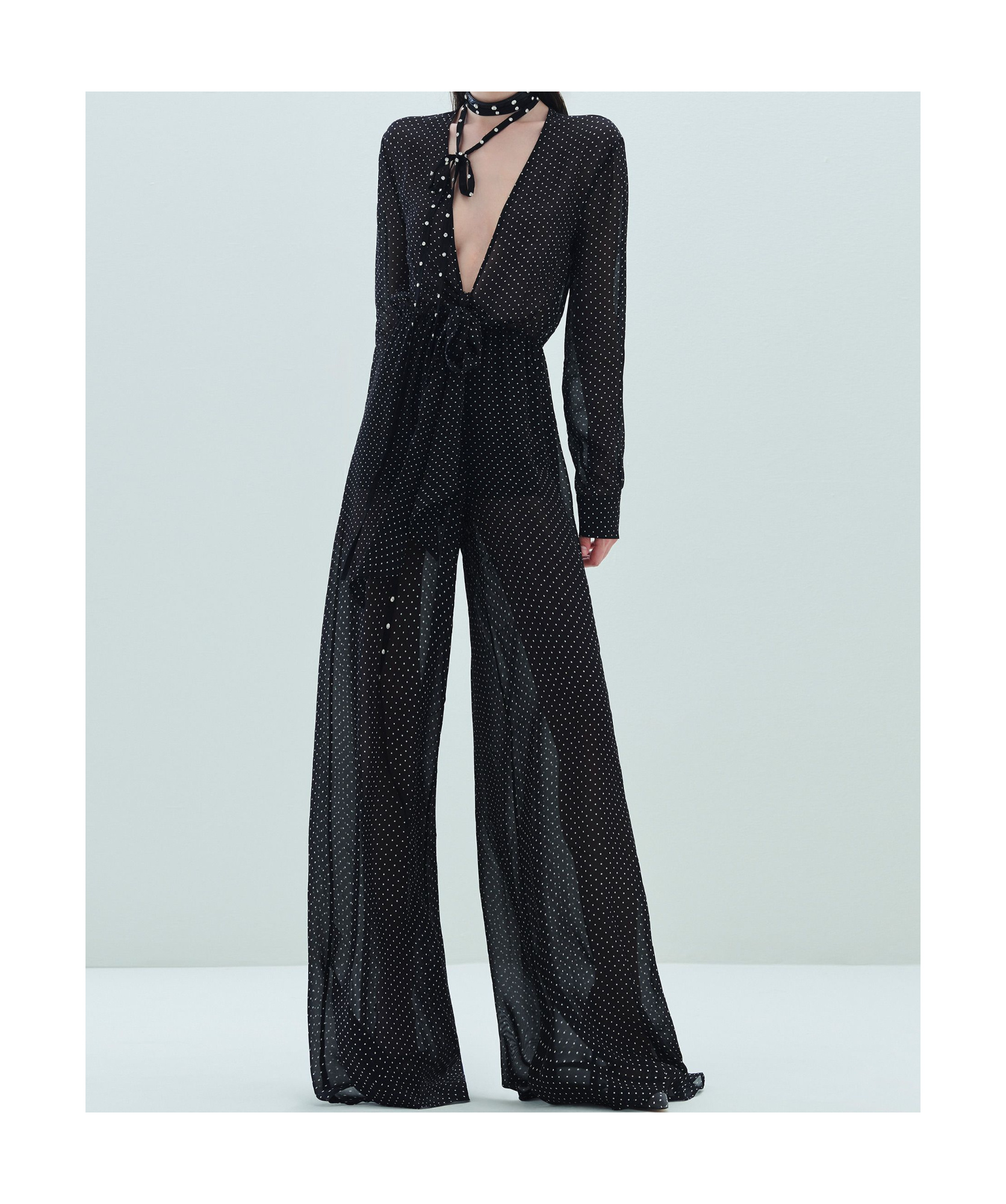 Shop Aniye By Lily Polka-dot Jumpsuit In Black