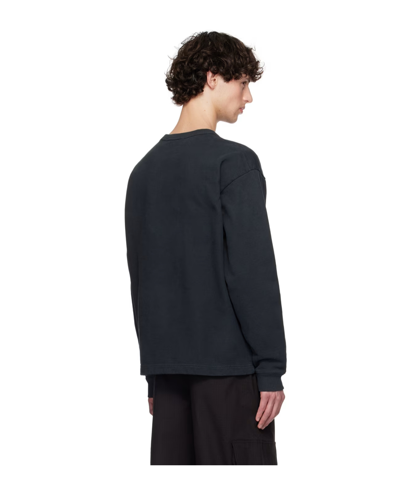 Acne Studios Stamp Logo Crewneck Sweatshirt In Black