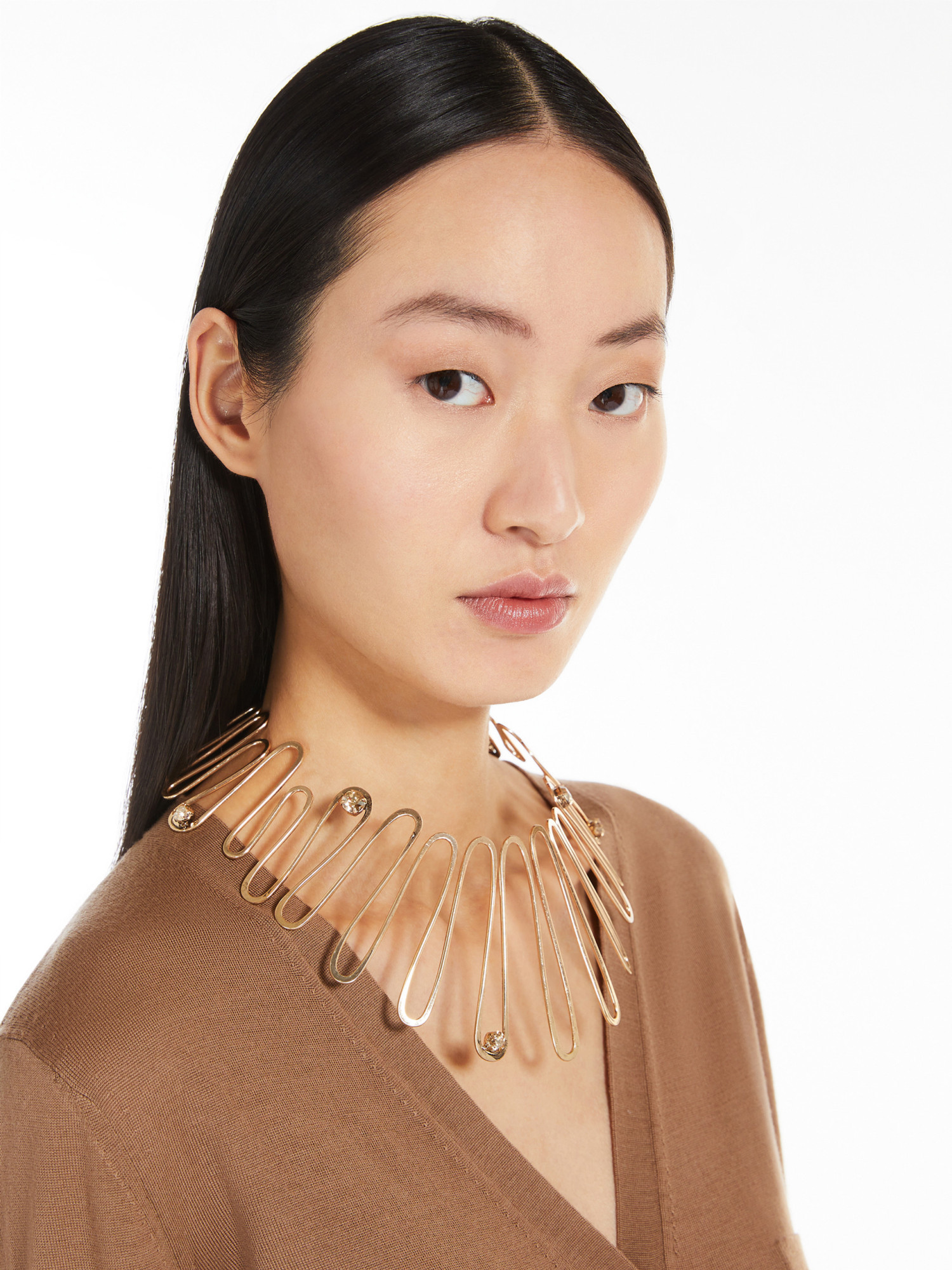 Max Mara Spring Detail Collar In Yellow