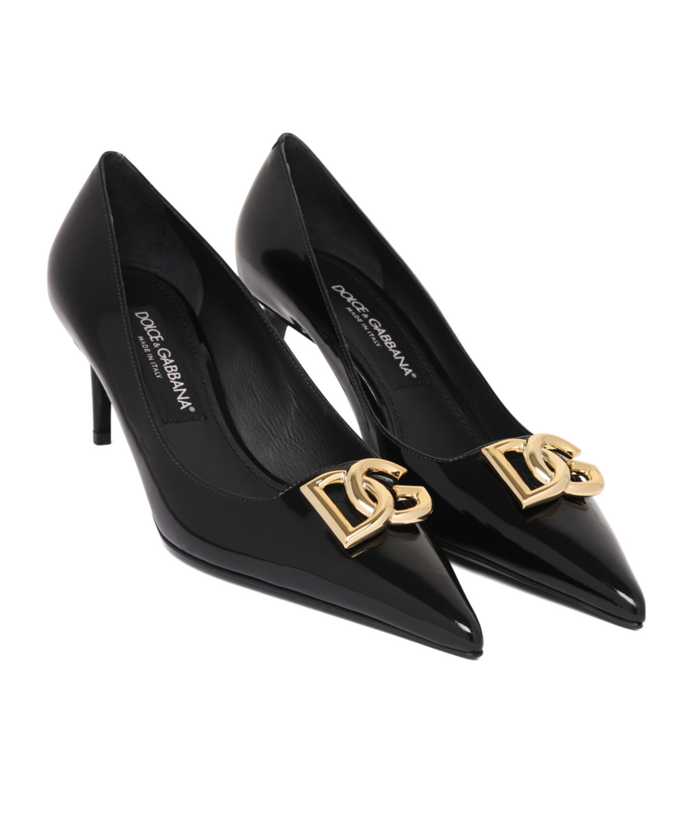 Dolce & Gabbana Pointed Toe Leather Pumps With Stiletto Heel In Black