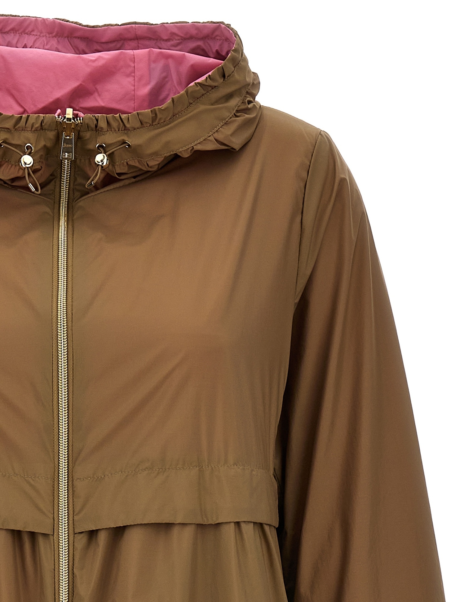 Herno Reversible Long Jacket In Brown