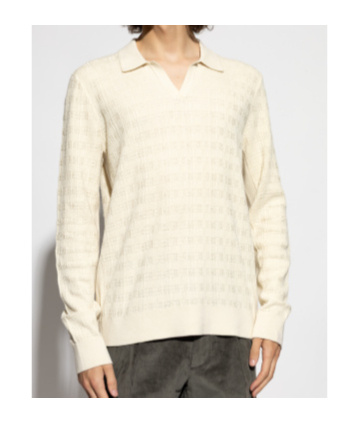 Rag & Bone Textured Polo-neck T-shirt In Neutral